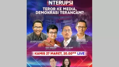 Waktu senja Ini adalah adalah Teror ke Media, Demokrasi Terancam? di area area INTERUPSI bersatu Ariyo Ardi, Anisha Dasuki lalu Para Narasumber Kredibel Lainnya Live di area area iNews